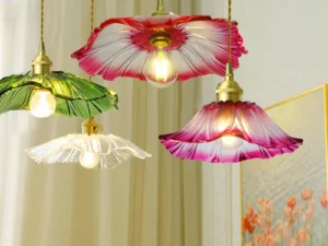 Vintage Flower Glass Pendant