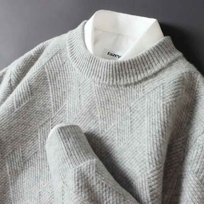 Thick Jacquard Cashmere Sweater - Image 2