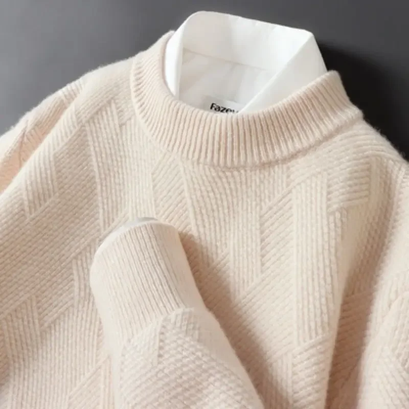 Thick Jacquard Cashmere Sweater - Image 3