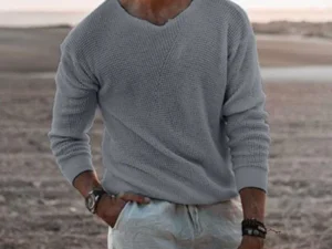 Men's V-Neck Knit Sweater